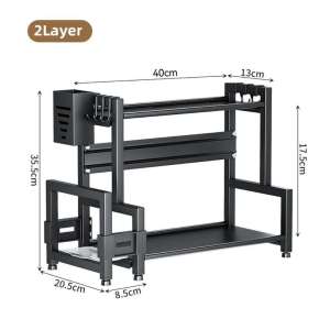 Multifunctional stainless steel kitchen supplies storage rack