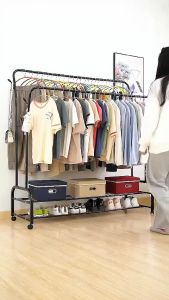 Kệ Giá Cây Treo Quần Áo 1 Khung 2 Tầng Để Đồ Đa Năng Lắp Ráp Tiện Lợi Vuadienmay