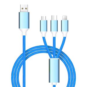 Kabel Data LED 3in1 K-230 Kabel Data Charger Micro Lightning Type C Kabel Charger