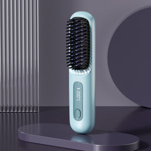 Wireless Hair Straightener Comb USB Rechargeable Negative Ion Technology Portable Travel Curling Straightening Styling Tool
