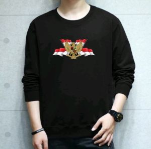 Bisa COD Sweater Pria Wanita Garuda Ikn Kaos Dirgahayu Indonesia Crewneck Pancasila Sweter Hut RI