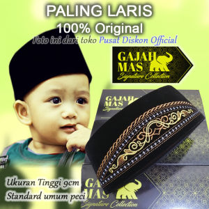 Peci Bordir Anak Laki Laki Gajah Mas Balita Bayi Polos Songkok Hitam Kopiah