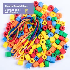 BZAJGEJGESG Primary Lacing Beads Set Educational Toys Kids DIY Handmade String Bead Material For Lacing Cctivity Coordination Practice and Fine Motor Skills