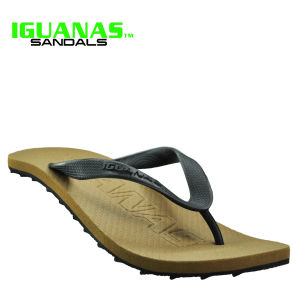 IGUANAS SANDALS RUBBER STRAP FLIP FLOP SLIPPERS (SG507 COFFEE)