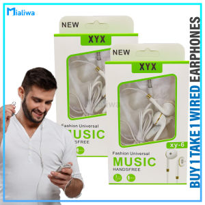B1T1 Wired Earphones With Microphone In-Ear Earbuds Headphones HiFi Stereo Powerful Bass & Crystal Clear Audio 3.5mm Noise Isolating Volume Control Headphone Mobile Accessories For Android Phones MP3/MP4 PC Laptop & Desktop Computer