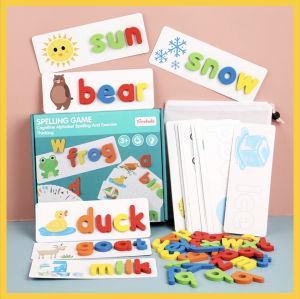 [SG STOCKS] Montessori Wooden Alphabet Spelling Game (Treehole) Phonics Early Learning