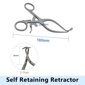 QSWTITAN Stainless Steel Weitlaner Retractor 2 Claws Self-Retaining Retractor Orthopedic Bone Retractor Veterinary  Instruments