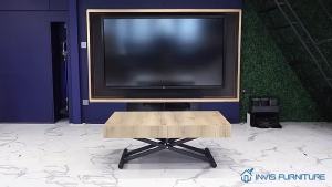 Extendable Cofee Dining Table Transformable Multi-funtional. X3-M Coffee Dining Table Height Adjustable Solid Wood