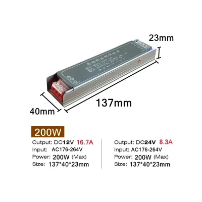 【100%-New】 DC 12V 24V Switching Power Supply AC176-264V LED Driver Power Adapter 60W 100W 200W 300W 400W Mute Lighting