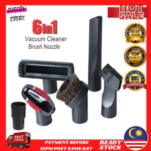 DISERVSTORE 6 In 1 Vacuum Cleaner Brush Nozzle Home Dusting Muncung Berus Kepala Vacuum Panasonic Philips Electrolux LG Midea Vakum Universal Brush Head Nozzle Part Carpet Floor Tool Kit Kepala Set Aksesori Vacum 32mm / 35mm Vacuum Cleaner Brush Nozzle