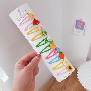 Sét 10 kẹp tóc cài tóc cho bé họa tiết hoa cúc nhiều màu sắc mã PK-013