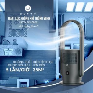 Quạt Không Cánh Kèm Máy Lọc Không Khí ULTTY SKJ-CR021 Quạt Mát 9 Cấp Gió Máy Lọc Không Khí Bộ Lọc HEPA H13 Loại Bỏ 9997% Bụi Mịn Vi Khuẩn Nhập Đức BH 24 Tháng