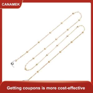 【CANAMEK】 Dây đeo mắt kính màu vàng cho nữ mới Dây đeo mắt kính đọc sách đính cườm