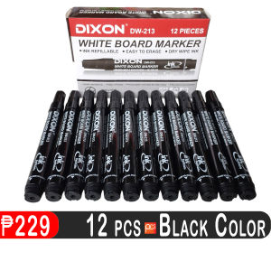 Dixon Whiteboard Marker (12 Pcs) | Refillable Dry Erase Pen with 3mm Bullet Tip | Non-Toxic Xylene-Free Low Odor Ink | Cost-Saving Supply for Classroom Office & Training Use