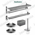 Local Stock baokemo Aluminum Multifunctional Towel Rack Double Towel Bars  Wall Mounted  Toilet Brush Toilet Tissue Box Bathroom Accessories. 