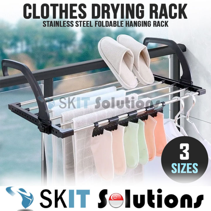 SKIT SG】Stainless Steel Clothes Drying Rack Foldable Portable
