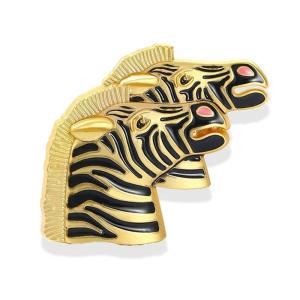 Hmeme Cổ Điển Men Động Vật Ngựa Vằn Đầu Trâm Cho Phụ Nữ Quần Áo Áo Phụ Kiện Quà Tặng