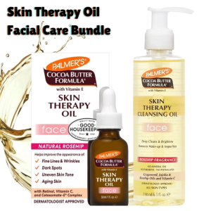 Palmers Cocoa Butter Skin Therapy Oil Facial Care Bundle - Cleansing Oil 190ml Face Oil 30ml