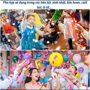 SET 10 Pháo Giấy Confetti Bóp Tay 39cm – Pháo Trang Trí Tiệc Sinh Nhật Đám Cưới Event