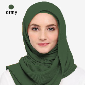 Pashmina Plisket Ceruty Babydoll Full Pleated Shawl Pashmina Cerutti Baby Doll tanpa Garis Tengah