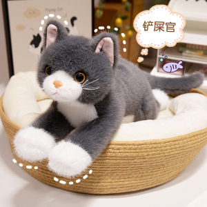 JOJO CASTLE 45/55cm Cute Simulation Cat Plush Toys 8 Colors Soft Stuffed Kitten Model Fake Cat Realist Animals Kids Girls Valentines Day Gift for Birthday