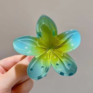 SIGVARD - Jepitan Rambut Korea Klip Bunga Kamboja Besar Warna Gradient Cantik Fashion Wanita JPT18