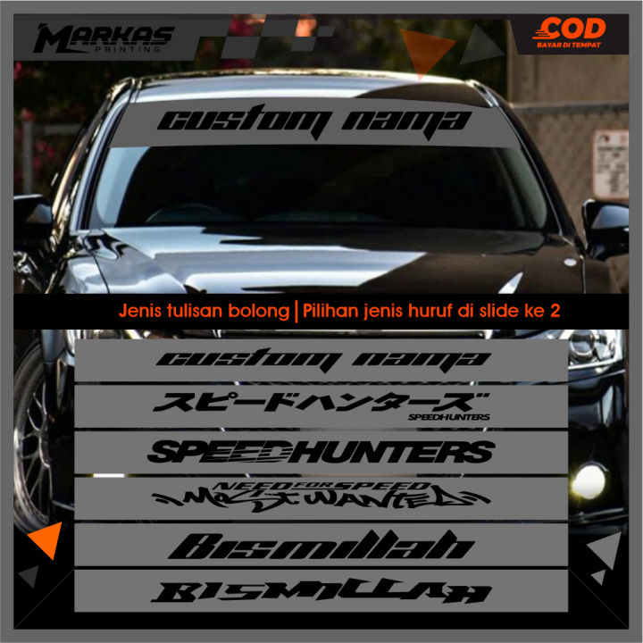 Stiker Kaca Mobil Depan (Bisa Costum dan Request ) sticker variasi ...