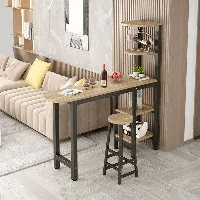 Bar table with rack bar shelf console table partition table Storage table（no chair）