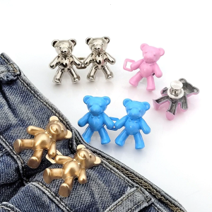 2Pcs Detachable Jean Button Pin Adjustable Waist Buckle Snap Pants Buckles Extender Pant Waist Tightener for Loose Pant