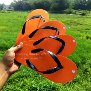 SENDAL JEPIT FLAT SANTAI CEWEK DEWASA WARNA ORANGE SOFT TERMURAH