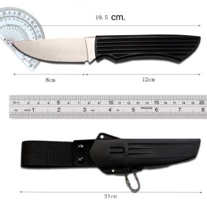 มีดเดินป่าพร้อมซอง สันหนา4มิล แล่เนื้อทำอาหาร งานกลางแจ้ง ปลอกเหน็บเข็มขัดได้ เดินป่าแค้มปิ้ง