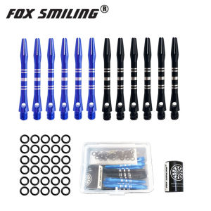 12pcs 41mm Aluminum Dart Pin Shafts with Rubber O Ring and Stone Sharpener