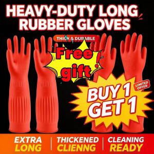 【Buy 1 get 1】 Gloves For Washing Long Household Gloves 38CM Laundry Gloves Rubber Gloves Kitchen Washing Glo