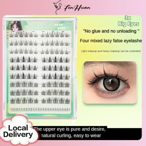 FenHuan 【local Delivery】 MiShiYou Glue-free Lazy Sunflower Trilogy False Eyelashes Self-adhesive Natural Thick Light Cat Elf Eyelashes Large Capacity 10 Rows