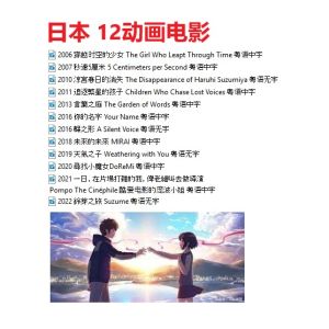 USB 宫崎骏电影系列 + 日本动画电影 粤语卡通 Cantonese Movie 风之谷 龙猫 天空之城 千与千寻 起风了 地海传说 你的名字 未来的未来