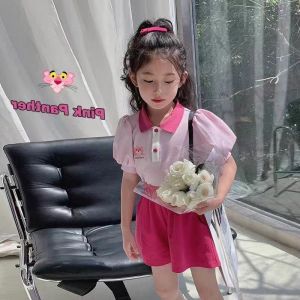 ALENA  Pakaian Merdeka Kanak Kanak Gaun Budak Perempuan Frozen Dress For Kids Girl Girls Summer Clothes POLO Collar Dress New Casual Childrens Clothing Summer Big Children Color Matching T-shirt Skirt