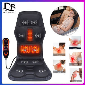 Dearbeauty Electric Back Massager Heat Cushion Chair Seat Massager for Car Chair Office Lumbar Neck Pain Relief Cushion Shoulder Back Massage Mat
