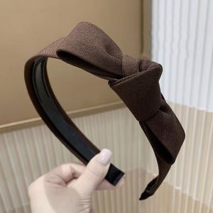 GENENIC Anti-slip Bowknot Headband Solid Color Korean Style Korean Hair Hoop Elegant Hair Accessories Bow Hair Bands Female/Girls