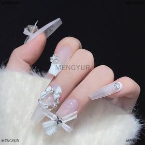 [COD] MENGYUR 10Pcs Organza Ribbon Bow Nail Charms 3D Decoration Bows Knot Korean Nail Parts Manicure Jewelry Kawaii Accessories