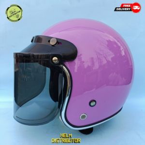 HELM BOGO POLOS LIS CRHOME KUALITAS PREMIUM UNTUK PRIA DAN WANITA COD