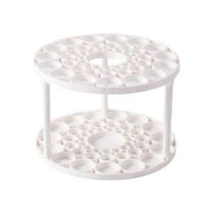 ชั้นวางแปรงแต่งหน้าพร้อมช่องใส่ปากกาหลายช่อง 49 ช่อง ชั้นวางปากกาทรงกลมความจุขนาดใหญ่ ชั้นวางแปรง