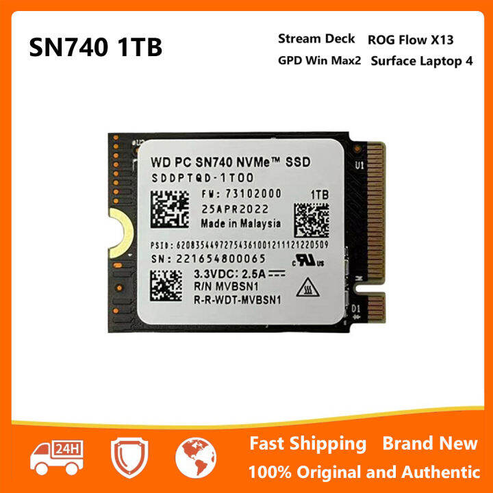 Ready to Ship] WD SN740 1TB M.2 NVMe 2230 PCIe 4.0x4 SSD for Steam Deck /  Surface Pro 9 / ROG Flow X13 / GPD Win Max2 / Surface Laptop 4 Pc