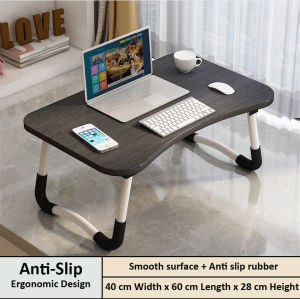 [Self-Installation] Mememall Foldable Table Anti-slip Bed Mini Table Laptop Table Notebook Table Ready Stock Meja Lipat Computer Study Table 折叠桌