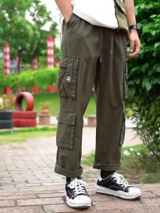 Mỹ cổ điển baggy quần vận chuyển hàng hóa người đàn ông ngoài trời thể thao quân sự chiến thuật mồ hôi Y2K thẳng đa túi quần yếm