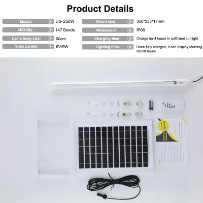 Dosen Waterproof Solar LED Wall Lights Tube Lampu 100W-1000W Outdoor Wall LightsGarden In Yard Decoration lamp