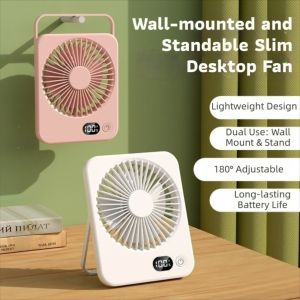 MINIFELE 262 With Power Display Desktop Fan 5 Speeds Adjustable Mute Table Fan Portable USB Rechargeable Cooling Fan Home