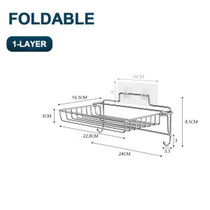 Foldable  Kitchen Hanging Rack  Organizer Condiments Racks Seasoning Spice Storage Rack 304 Stainless Steel Kitchen Rack Wall Mounted Bathroom Shelf