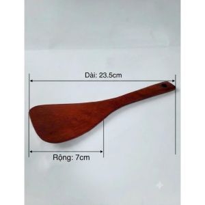 Vá Xới Cơm Gỗ Dài 23.5cm Rộng 7cm – Muỗng Xới Cơm Xẻng Xới Cơm Cán Dài Có Lỗ Treo