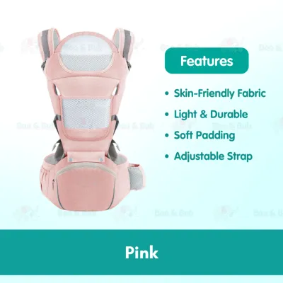 Boo&BubOS Ergonomic Baby Carrier | Newborn Infant Baby Hip seat Carrier 3 In 1 Front Facing Ergonomic Kangaroo Wrap Sling