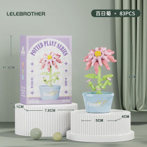 Lele Brothers 1503-1801 Succulent Flowers Potted Flower Basket Assembled Building Block Toys Gifts for Girls